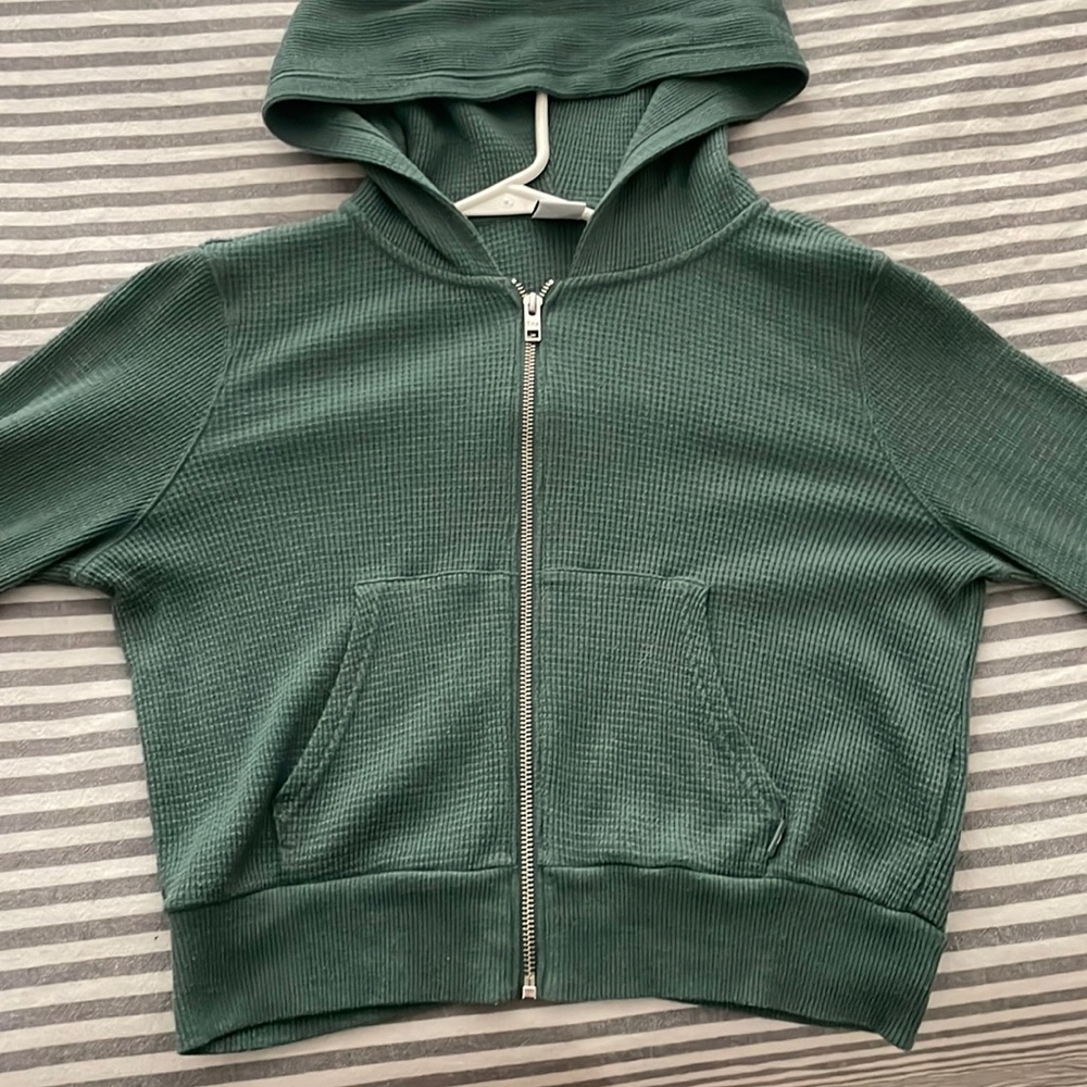 TNA waffle zip up hoodie size S —perfect shade of green for fall